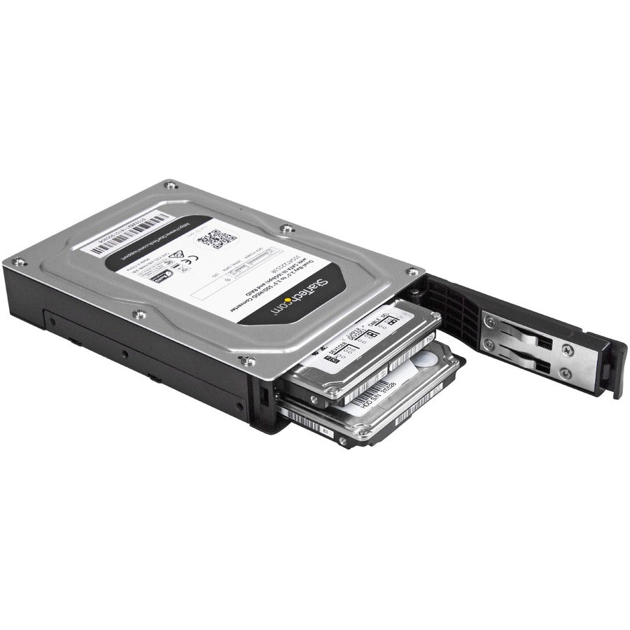 StarTech.com Boîtier adaptateur pour disque dur SATA double baie 2,5 pouces à 3,5 pouces avec RAID - Prend en charge SATA III et RAID 0, 1, Spanning, JBOD Aluminium 35SAT225S3R