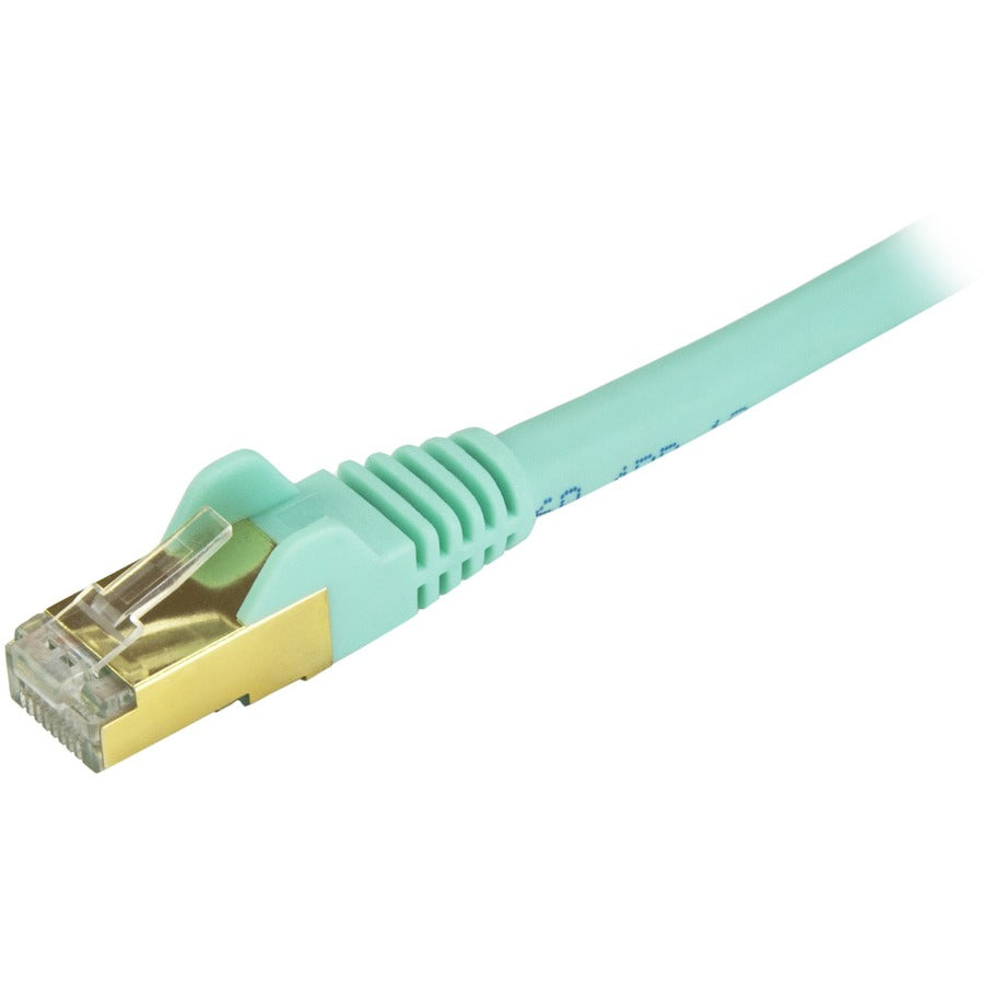 StarTech.com Câble Ethernet CAT6a de 0,6 m – Cordon de brassage PoE 10 Gigabit de catégorie 6a, blindé sans accroc, 100 W – Câblage certifié Aqua UL 10 GbE/TIA C6ASPAT2AQ