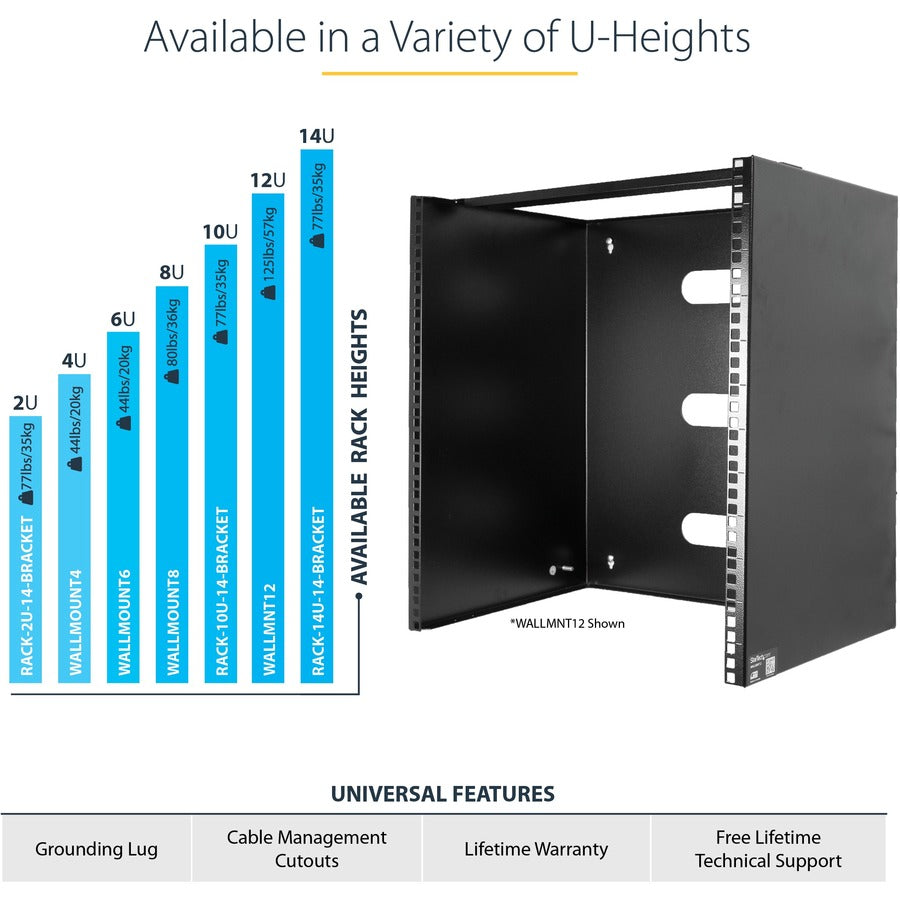 StarTech.com 8U 14in Deep Wallmounting Bracket for Patch Panel - Wallmount Bracket WALLMOUNT8