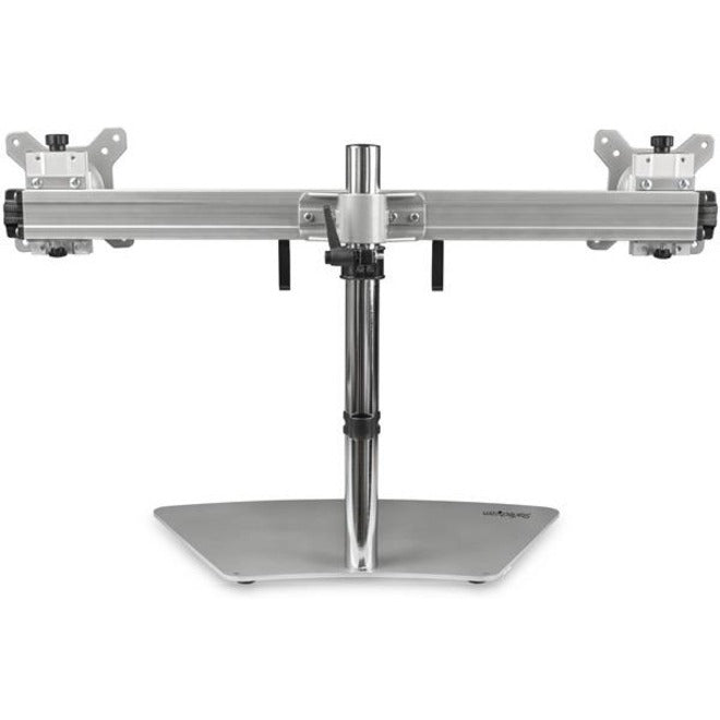 StarTech.com Dual Monitor Stand - Free Standing Desktop Pole Stand for 2x 24" VESA Mount Displays -Synchronized Height Adjustable - Silver ARMDUOSS