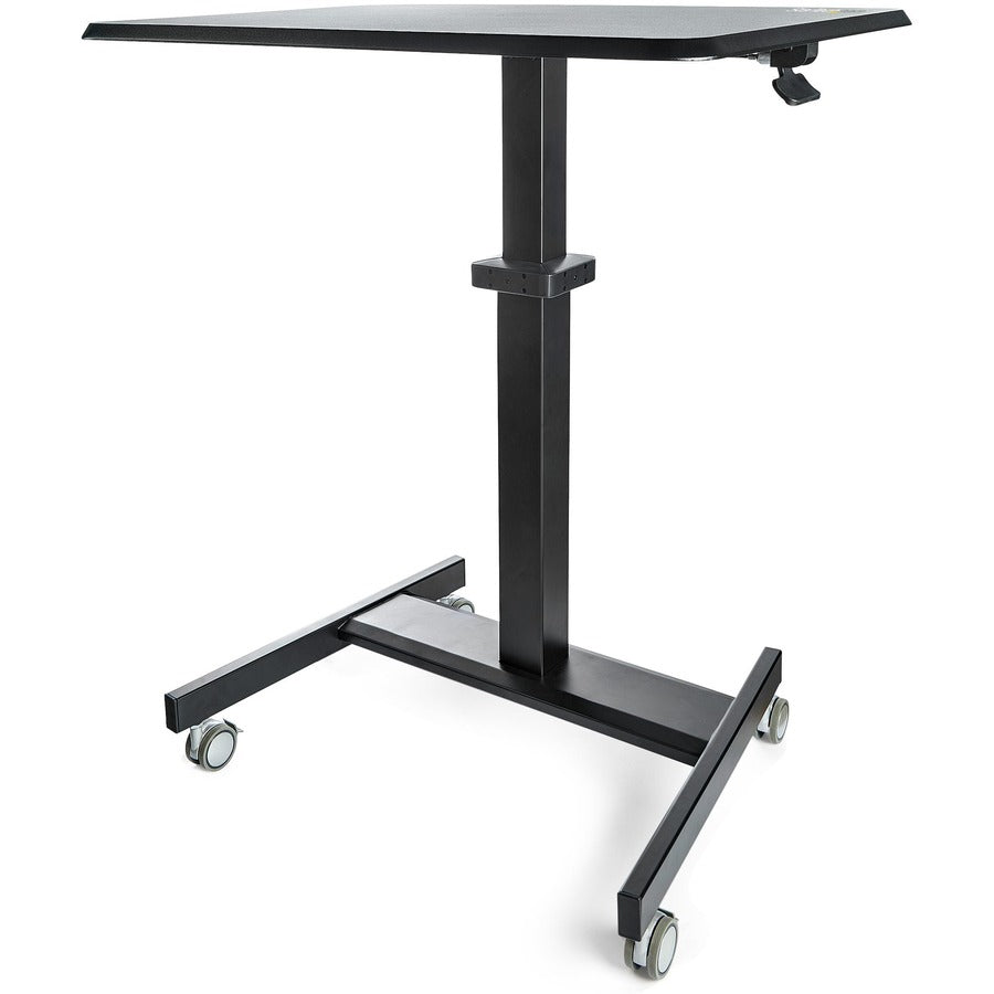 StarTech.com Mobile Standing Desk - Portable Sit-Stand Ergonomic Height Adjustable Cart on Wheels - Rolling Computer/Laptop Workstation STSCART2