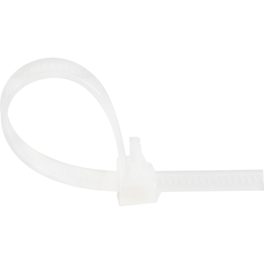 StarTech.com 10"(25cm) Reusable Cable Ties, 2-1/2"(65mm) Dia. 50lb(22Kg) Tensile Strength, Nylon, In/Outdoor, UL Listed, 100 Pack, White CBMZTRB10