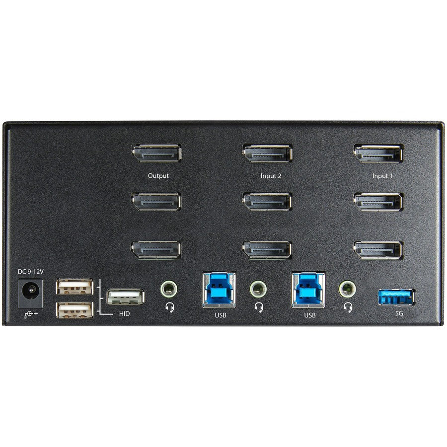 StarTech.com Commutateur KVM DisplayPort 2 ports triple moniteur 4K 60 Hz UHD HDR, commutateur KVM DP 1.2, hub USB 3.0 2 points, 4 ports USB HID, audio, raccourci clavier SV231TDPU34K