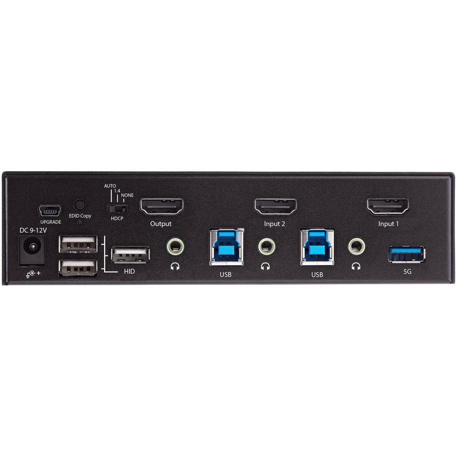 StarTech.com Commutateur KVM HDMI 2 ports 4K 60 Hz UHD HDR, moniteur unique HDMI 2.0, hub USB 3.0 2 ports, 4 ports USB HID, audio, commutation par raccourci clavier, TAA SV231HU34K6