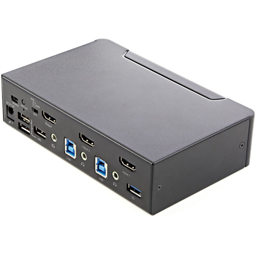 StarTech.com Commutateur KVM HDMI 2 ports 4K 60 Hz UHD HDR, moniteur unique HDMI 2.0, hub USB 3.0 2 ports, 4 ports USB HID, audio, commutation par raccourci clavier, TAA SV231HU34K6