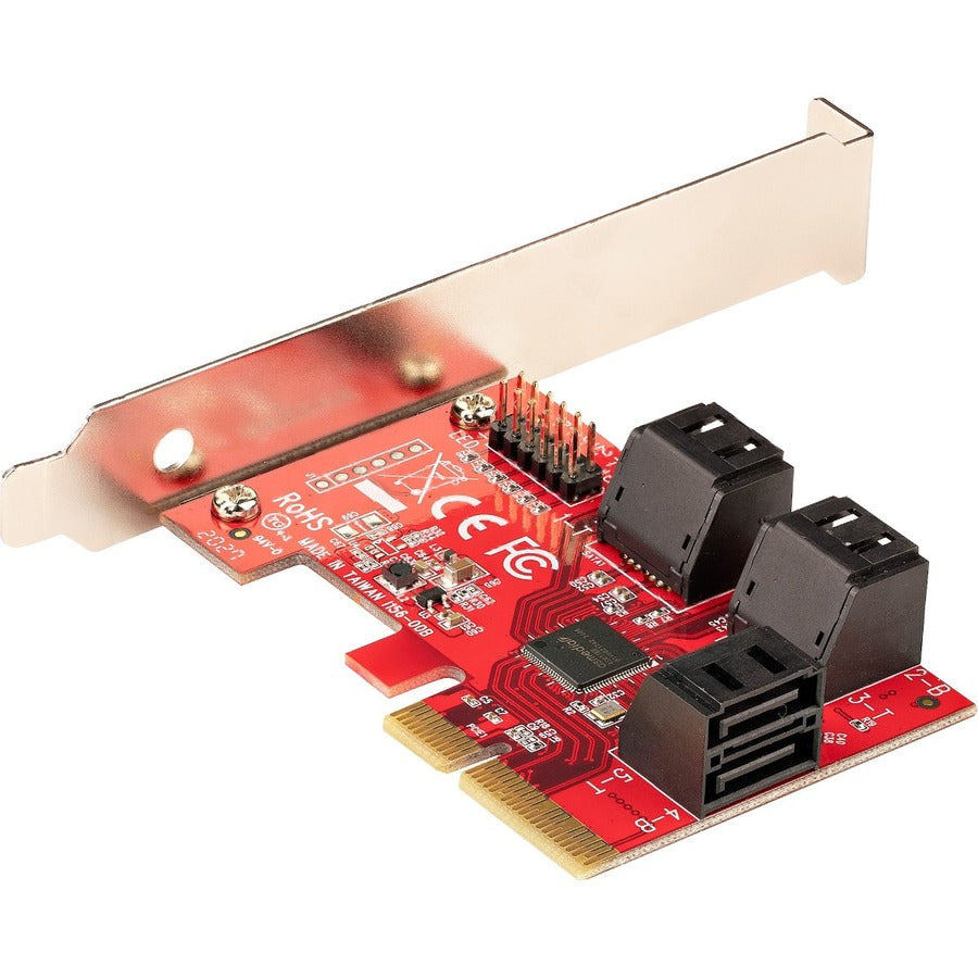 SATA PCIe Card, 6 Port PCIe SATA Expansion Card, 6Gbps SATA Adapter, Stacked SATA Connectors, PCI Express to SATA Converter 6P6G-PCIE-SATA-CARD