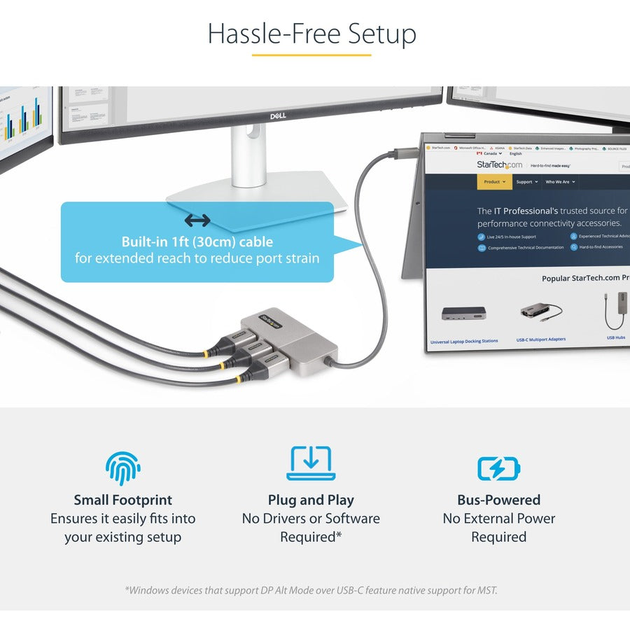 StarTech.com Hub USB-C vers 3x DisplayPort MST MST14CD123DP