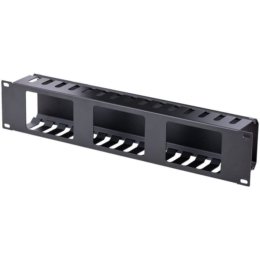 StarTech.com Panneau de gestion des câbles pour rack horizontal 2U avec couvercle CMDUCT2U2