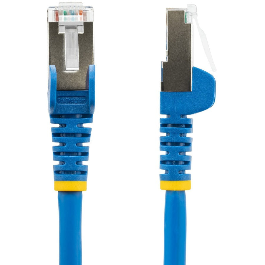 StarTech.com Câble Ethernet CAT6a de 3,7 m, bleu, faible fumée, sans halogène (LSZH) 10 GbE 100 W PoE S/FTP Cordon de brassage réseau RJ-45 sans accroc NLBL-12F-CAT6A-PATCH