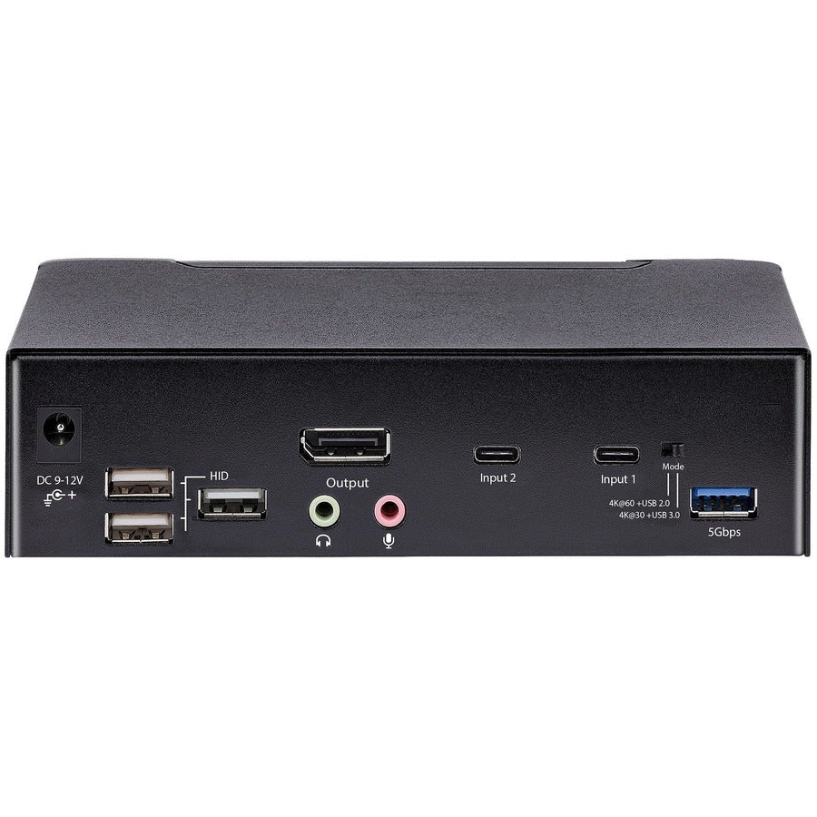 StarTech.com USB C KVM Switch, 2 Port DisplayPort KVM w/ 4K 60Hz UHD HDR Video, 3.5mm Audio, USB Type C KVM Switch, 4x USB HID and 2x USB A 3.2 Gen 1 5Gbps Hub, Thunderbolt 3/4 Compatible - Hot Key Switching SV231DPUCA