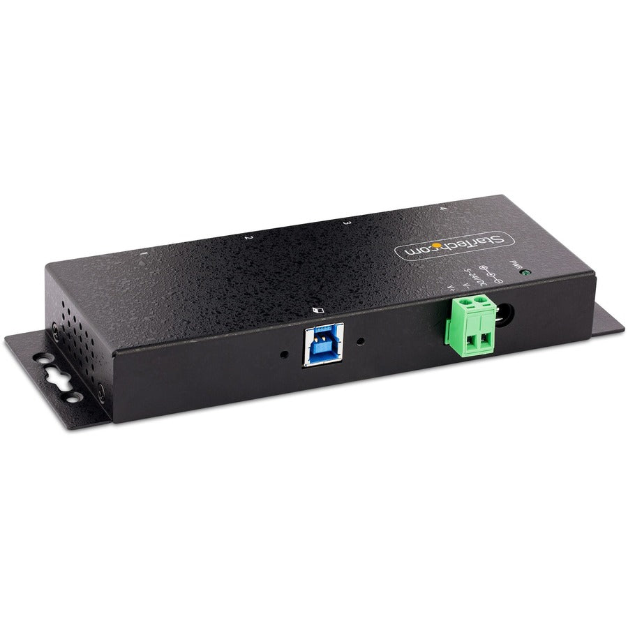 StarTech.com Hub industriel USB 3.0 5 Gbit/s à 4 ports, hub USB robuste avec protection ESD et contre les surtensions, montage DIN/mur/bureau, hub d'extension USB-A 5G4AINDNP-USB-A-HUB