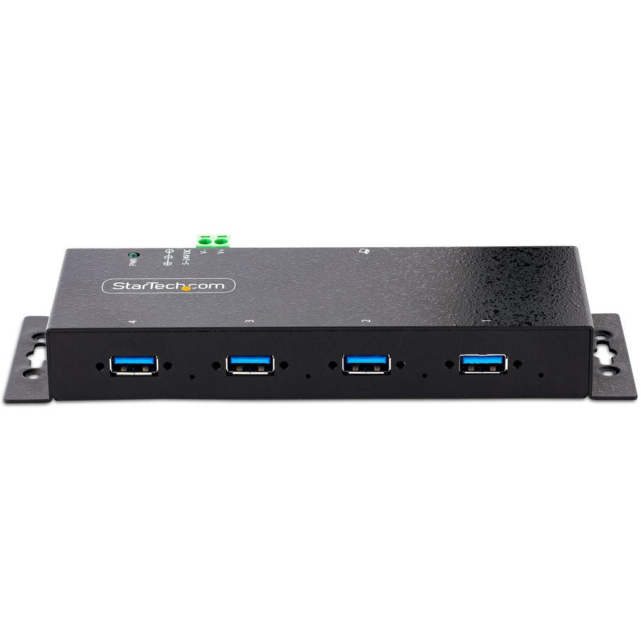 StarTech.com Hub industriel USB 3.0 5 Gbit/s à 4 ports, hub USB robuste avec protection ESD et contre les surtensions, montage DIN/mur/bureau, hub d'extension USB-A 5G4AINDNP-USB-A-HUB