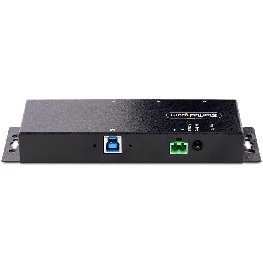 StarTech.com Hub industriel USB 3.0 5 Gbit/s à 4 ports, hub USB robuste avec protection ESD et contre les surtensions, montage DIN/mur/bureau, hub d'extension USB-A 5G4AINDNP-USB-A-HUB