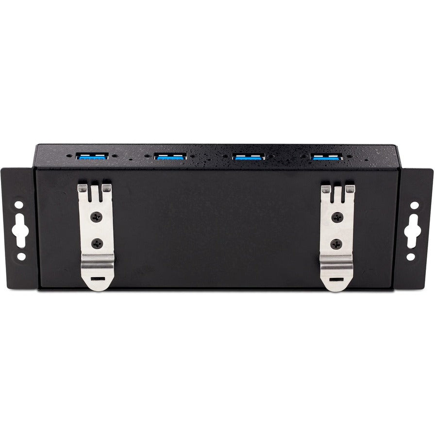 StarTech.com Hub industriel USB 3.0 5 Gbit/s à 4 ports, hub USB robuste avec protection ESD et contre les surtensions, montage DIN/mur/bureau, hub d'extension USB-A 5G4AINDNP-USB-A-HUB