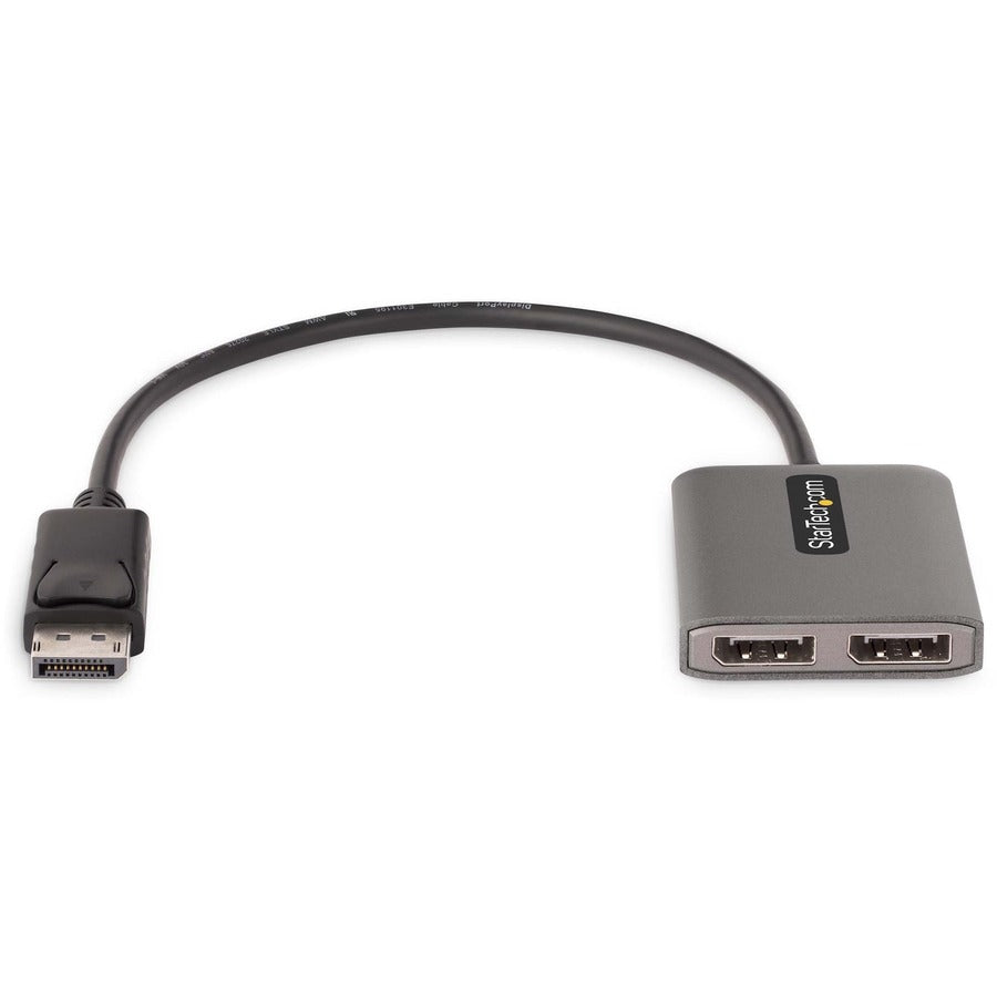 StarTech.com 2-Port DisplayPort MST Hub, Dual 4K 60Hz, DP 1.4 Multi-Monitor Video Adapter, 1ft Built-in Cable, USB Powered, Windows Only MST14DP122DP