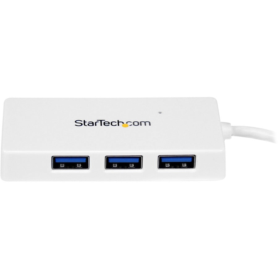 StarTech.com Portable 4 Port SuperSpeed Mini USB 3.0 Hub - White ST4300MINU3W