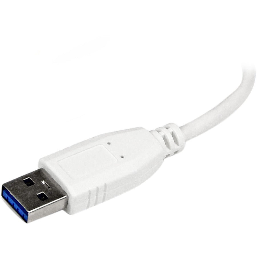 StarTech.com Portable 4 Port SuperSpeed Mini USB 3.0 Hub - White ST4300MINU3W