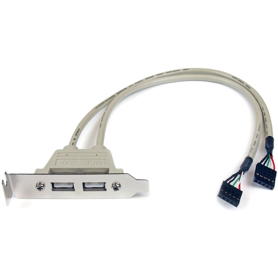 StarTech.com Adaptateur de plaque à fente à profil bas femelle USB A 2 ports USBPLATELP