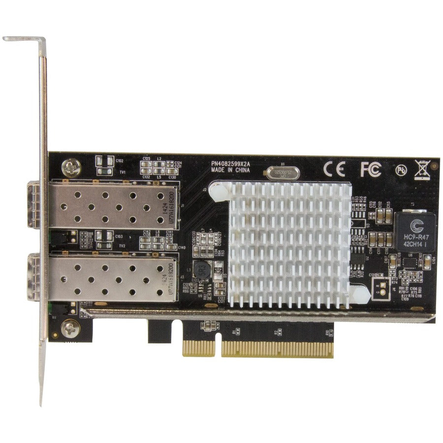 StarTech.com Carte réseau 10G, 2x 10G Ouvert SFP+ Multimode LC Connecteur Fibre Intel 82599 Puce Gigabit Ethernet Carte PEX20000SFPI