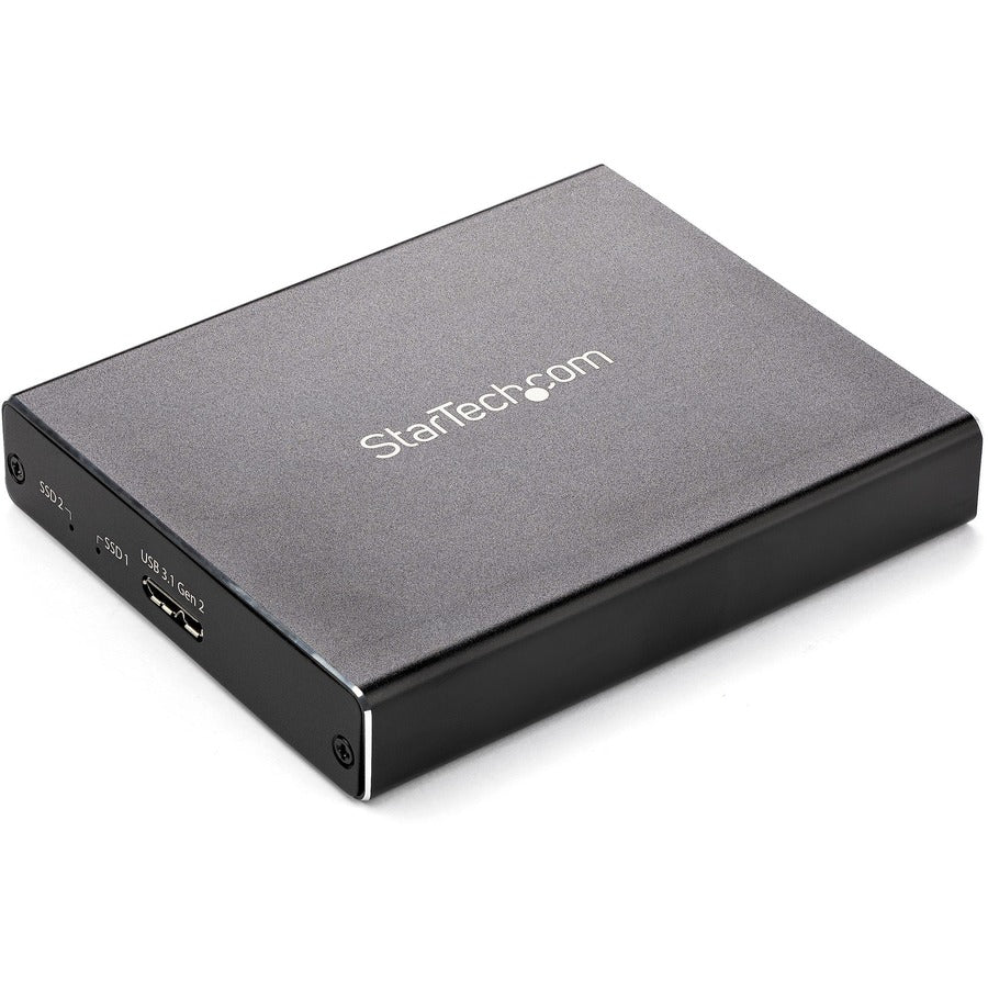 StarTech.com Dual M.2 Enclosure - RAID - M.2 SATA SSD Enclosure - USB 3.1 (10 Gbps) - USB-C & USB-A External Enclosure - Aluminum SM22BU31C3R