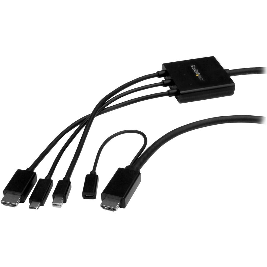 StarTech.com USB-C HDMI Cable Adapter - 6 ft / 2m - 4K - Thunderbolt Compatible - HDMI / USB C / Mini DisplayPort to HDMI Cable CMDPHD2HD