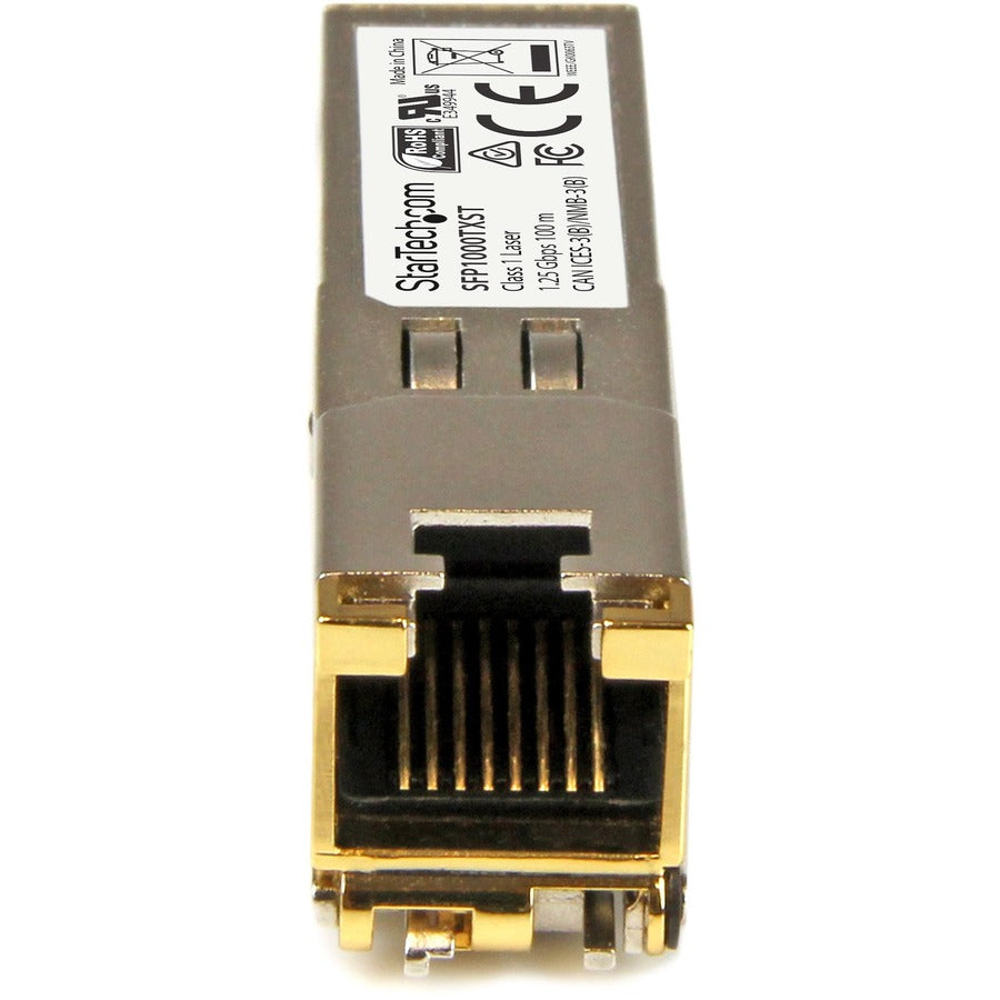 StarTech.com Module SFP non codé MSA - 1000BASE-TX - Module émetteur-récepteur 1GE Gigabit Ethernet SFP SFP vers RJ45 Cat6/Cat5e - 100 m SFP1000TXST