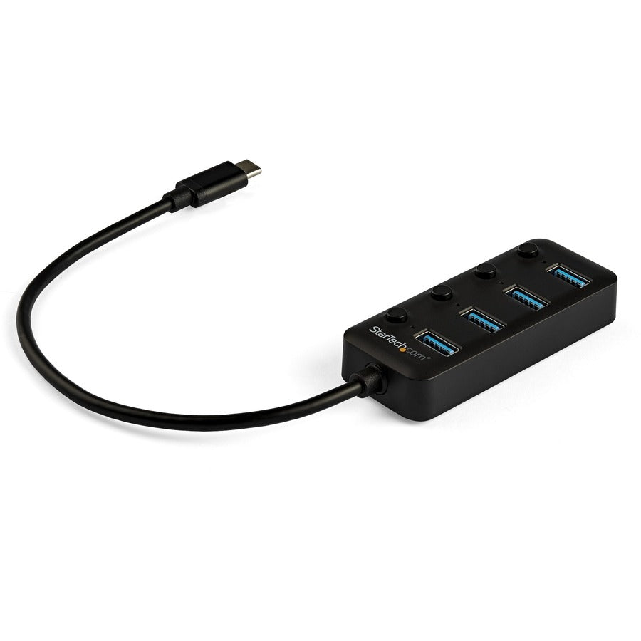 StarTech.com 4 Port USB C Hub - 4x USB 3.0 Type-A with Individual On/Off Port Switches - SuperSpeed 5Gbps USB 3.1/3.2 Gen 1 - Bus Powered HB30C4AIB