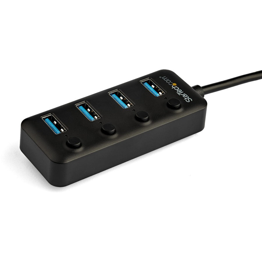 StarTech.com 4 Port USB C Hub - 4x USB 3.0 Type-A with Individual On/Off Port Switches - SuperSpeed 5Gbps USB 3.1/3.2 Gen 1 - Bus Powered HB30C4AIB