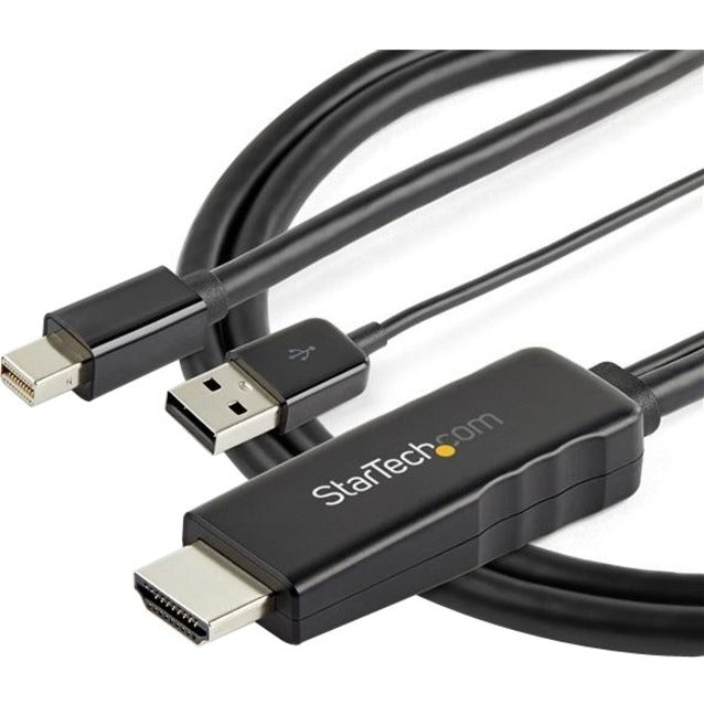 StarTech.com 6ft (2m) HDMI to Mini DisplayPort Cable 4K 30Hz - Active HDMI to mDP Adapter Cable with Audio - USB Powered - Video Converter HD2MDPMM2M