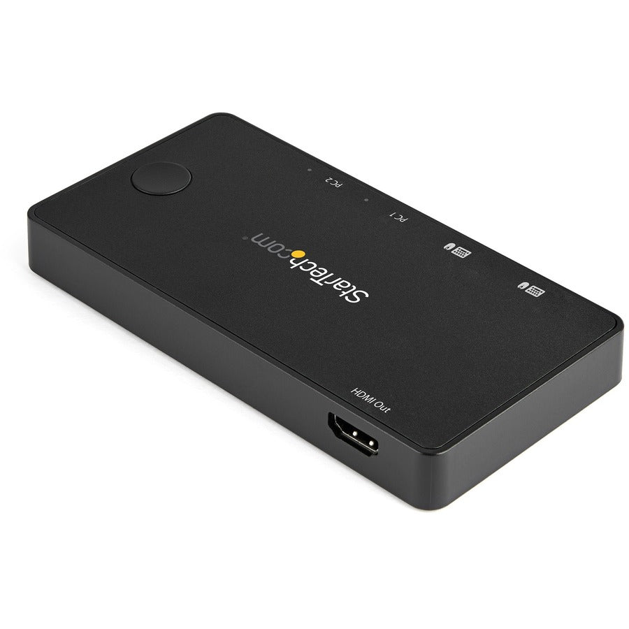 StarTech.com Commutateur KVM USB C 2 ports - HDMI 4K 60 Hz - Commutateur KVM de bureau UHD compact avec câbles USB de type C - MacBook ThinkPad SV211HDUC alimenté par bus