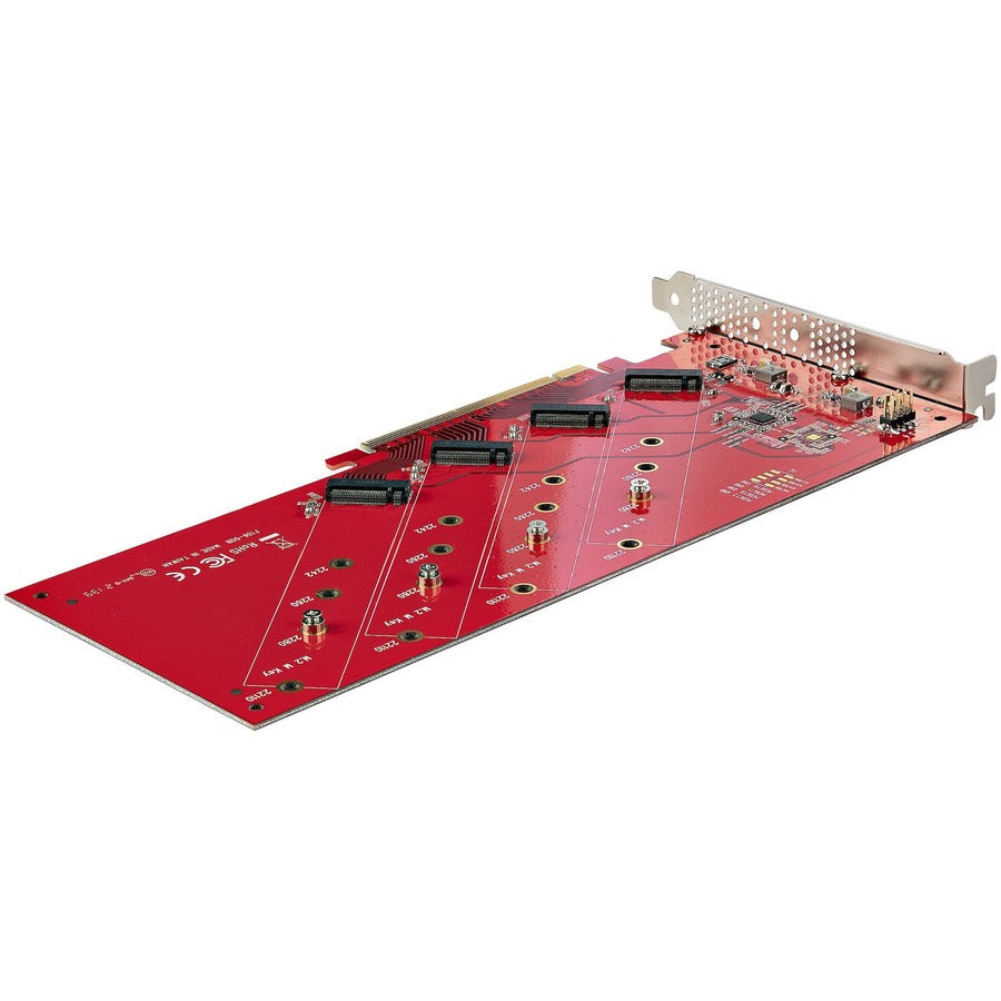 StarTech.com Quad M.2 PCIe Adapter Card, x16 Quad NVMe or AHCI M.2 SSD to PCI Express 4.0, Up to 7.8GBps/Drive, For 2242/2260/2280/22110mm PCIe M-Key M2 SSDs, Bifurcation Required - PC/Linux Compatible QUAD-M2-PCIE-CARD-B