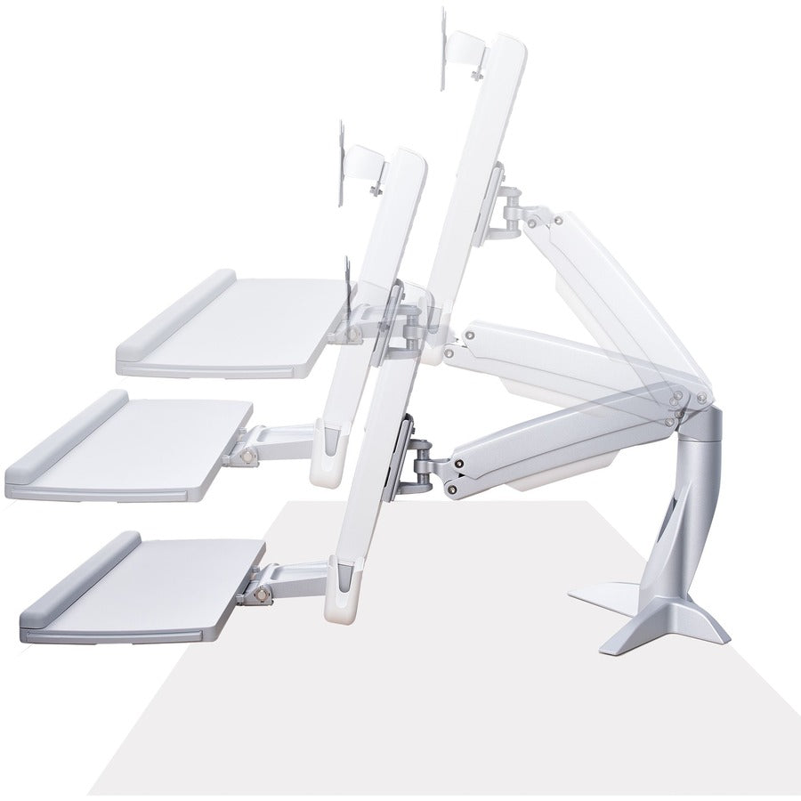 StarTech.com Sit-Stand Monitor Arm, Keyboard Tray, Desk Mount Sit-Stand Workstation up to 27 inch VESA Display, Standing Desk Converter SIT-STAND-ARM-1MS