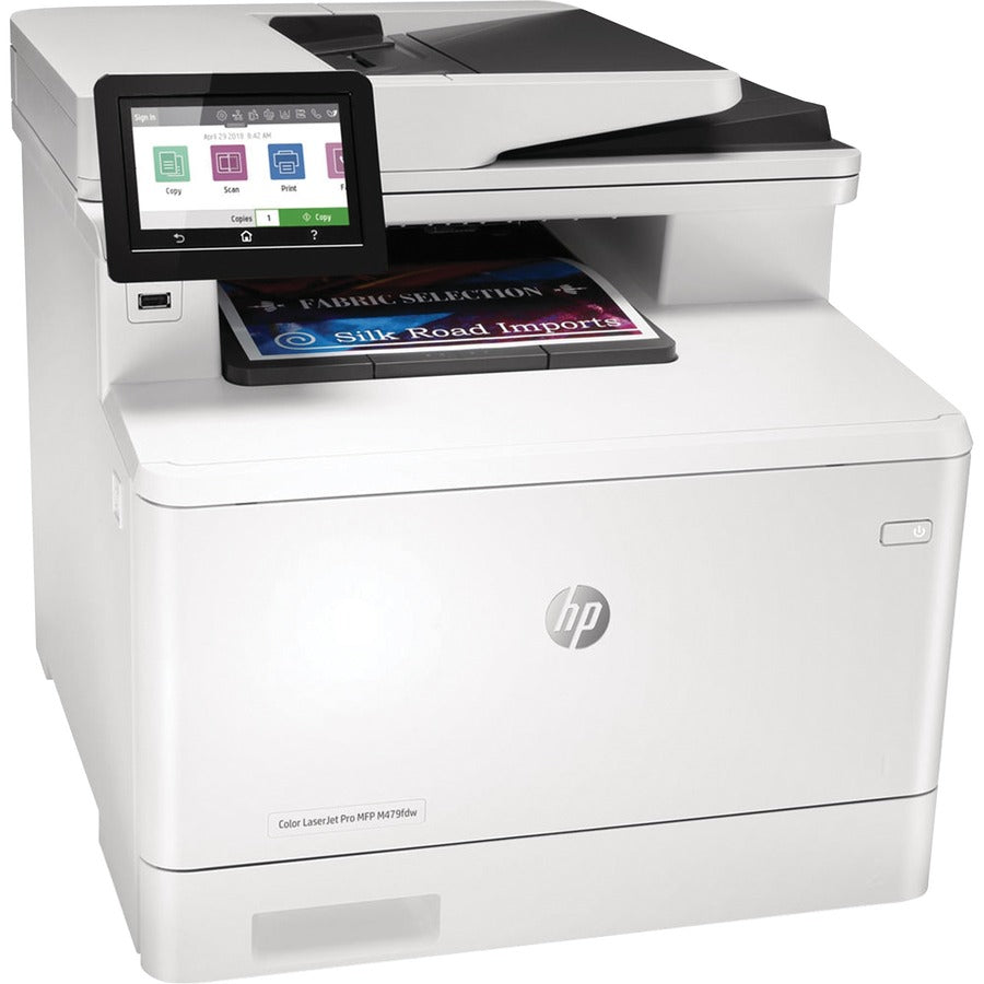 HP LaserJet Pro M479 M479fdn Laser Multifunction Printer-Color-Copier/Fax/Scanner-28 ppm Mono/Color Print-38400x600 Print-Automatic Duplex Print-50000 Pages Monthly-300 sheets Input-Color Scanner-1200 Optical Scan-Color Fax-Gigabit Ethernet W1A79A#BGJ