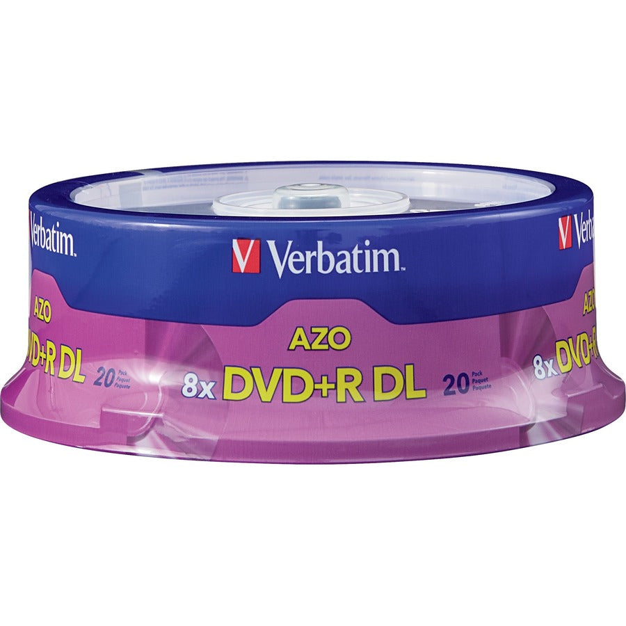 Verbatim DVD+R DL 8.5GB 8X with Branded Surface - 20pk Spindle 95310