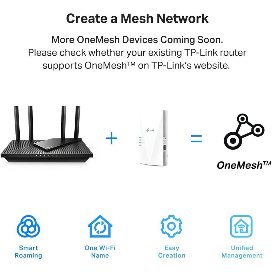 TP-Link RE500X Dual Band 802.11ax 1.46 Gbit/s Wireless Range Extender RE500X