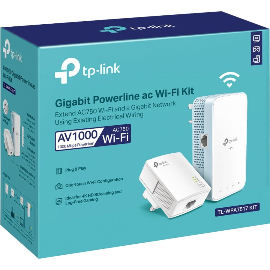 TP-Link AV1000 Gigabit Powerline ac Wi-Fi Kit TL-WPA7517 KIT