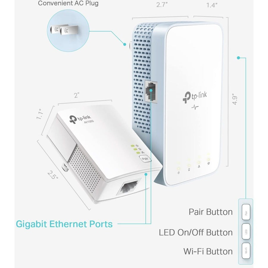 TP-Link AV1000 Gigabit Powerline ac Wi-Fi Kit TL-WPA7517 KIT