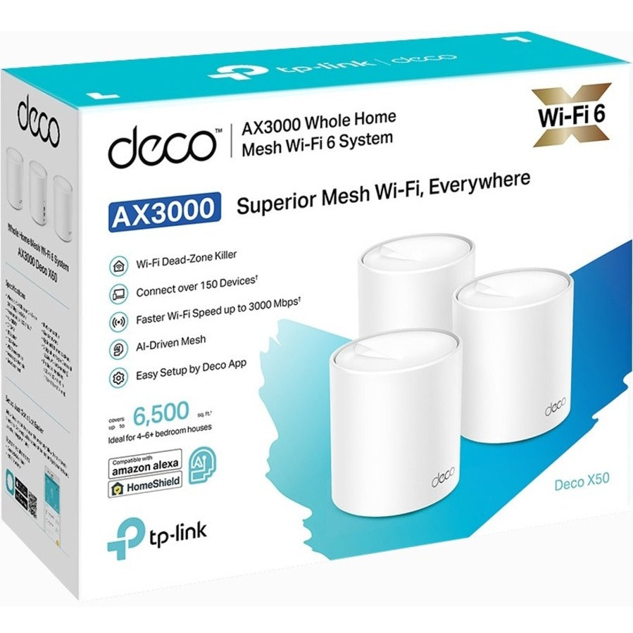 TP-Link Deco X50(3-pack) - AX3000 Whole Home Mesh Wi-Fi 6 System 3-Pack DECO X50(3-PACK)