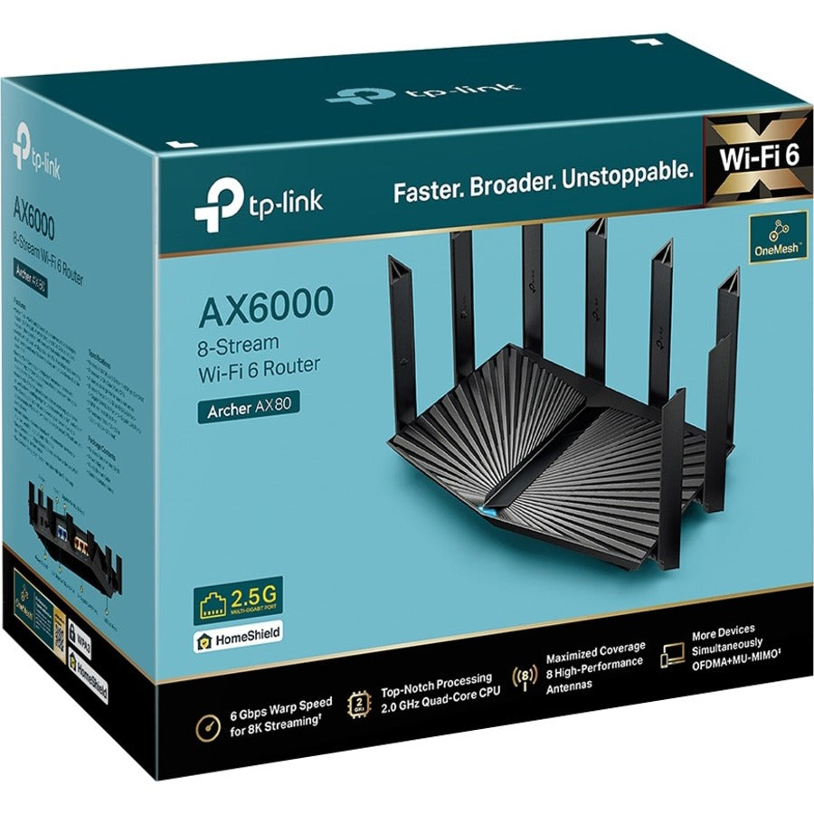 TP-Link Archer AX80 Wi-Fi 6 IEEE 802.11ax Ethernet Wireless Router ARCHER AX80