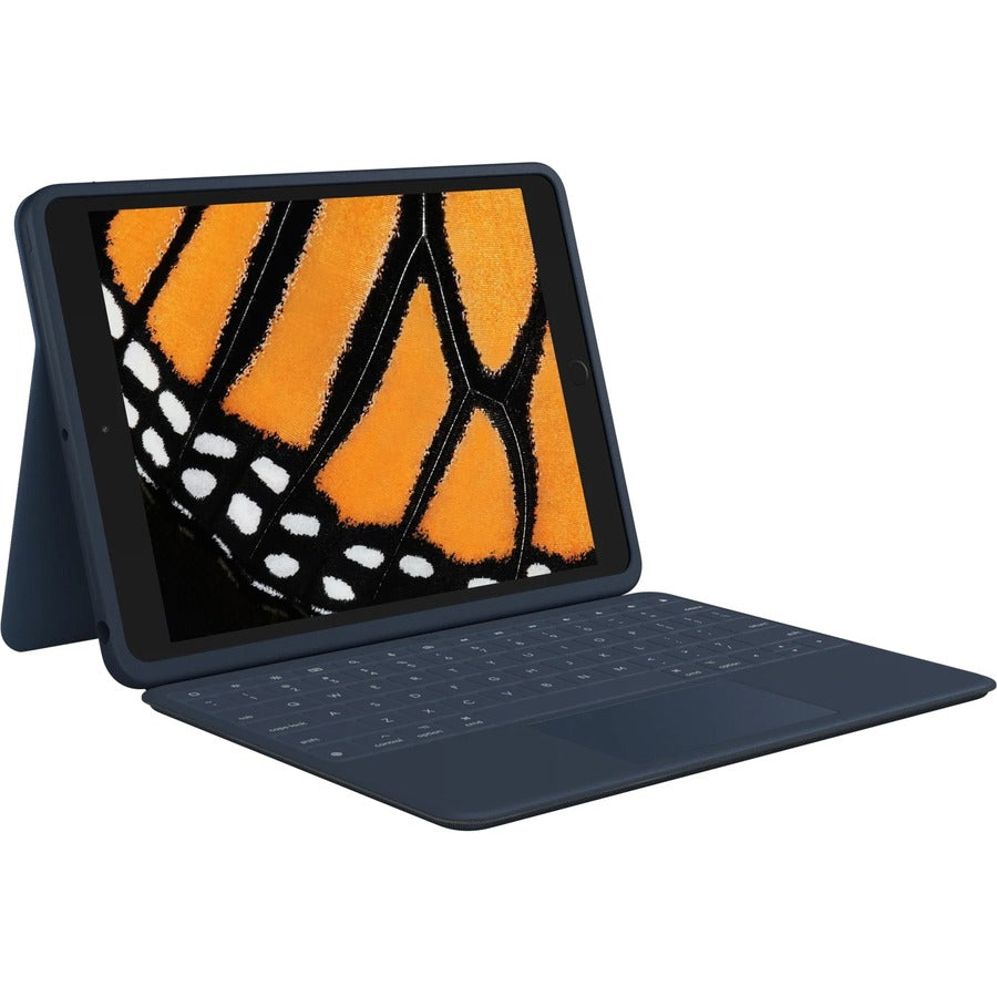 Logitech Rugged Combo 3 Rugged Keyboard/Cover Case Apple iPad (8th Generation), iPad (7th Generation) Tablet - Blue 920-010341