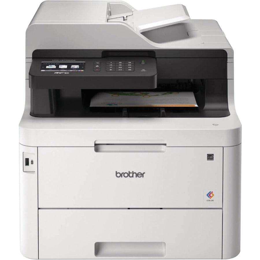 Brother MFC-L3770CDW Compact Digital Color All-in-One Printer-Laser Quality Results with 3.7" Color Touchscreen-Duplex Printing and Scanning-Copier/Fax/Scanner-25 ppm Mono/25 ppm Color Print-2400x600 dpi Print-280 sheets Input-Wireless LAN MFC-L3770cdw