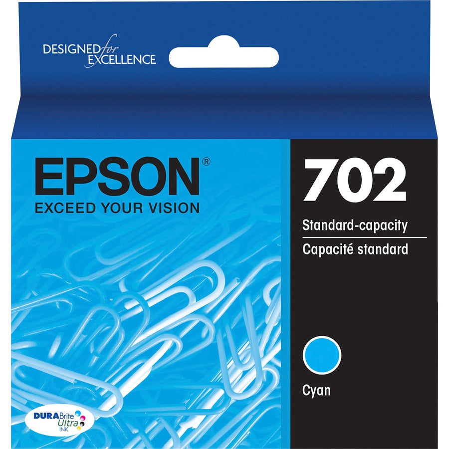 Epson DURABrite Ultra T702 Original Standard Yield Inkjet Ink Cartridge - Cyan - 1 Each T702220-S