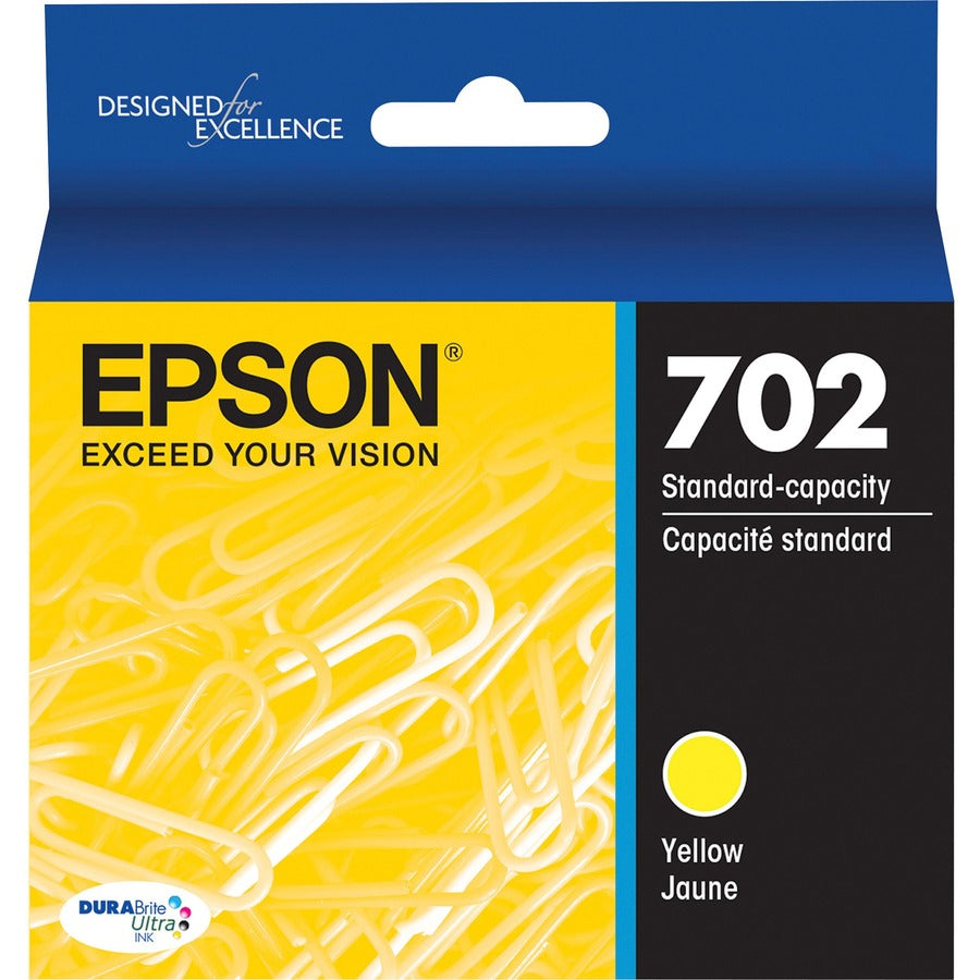 Epson DURABrite Ultra T702 Original Standard Yield Inkjet Ink Cartridge - Yellow - 1 Each T702420-S