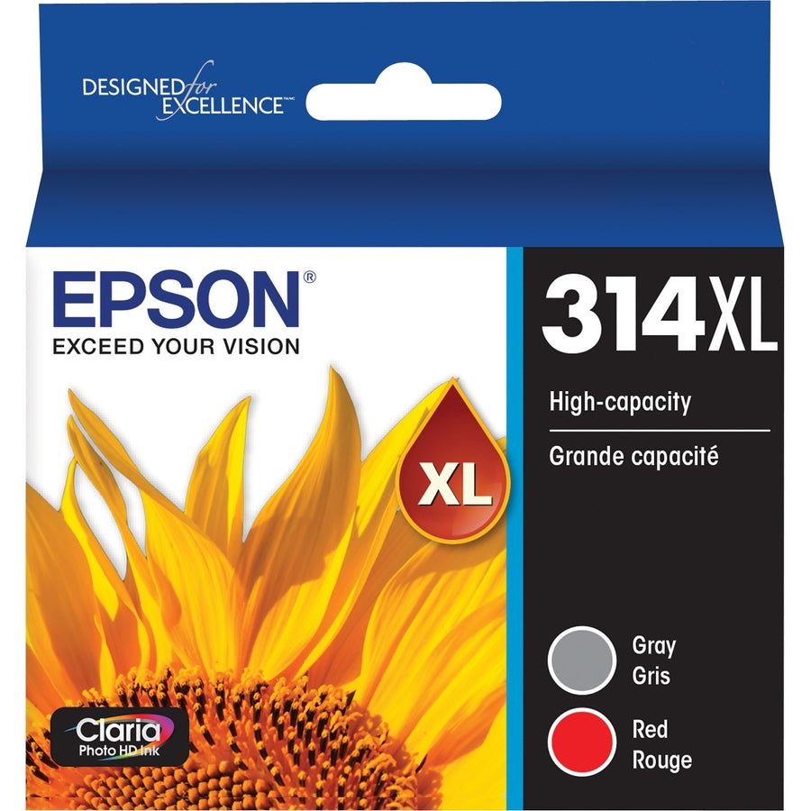 Epson Claria Photo HD T314XL Original Inkjet Ink Cartridge - Multi-pack - Red, Gray - 2 Pack T314XL922-S