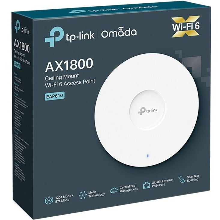 TP-Link Omada EAP610 Dual Band IEEE 802.11ax 1.73 Gbit/s Wireless Access Point EAP610_V2