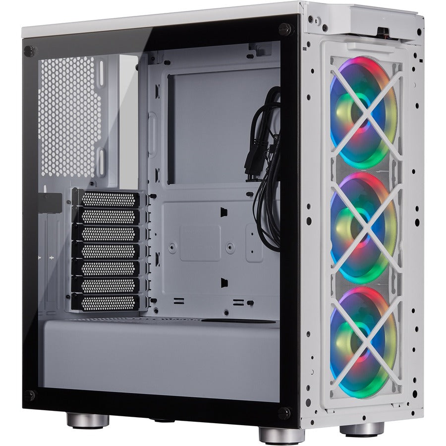 Boîtier intelligent ATX moyenne tour Corsair iCUE 465X RGB - Blanc CC-9011189-WW