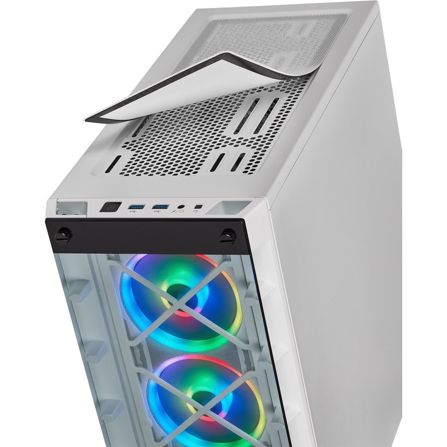 Boîtier intelligent ATX moyenne tour Corsair iCUE 465X RGB - Blanc CC-9011189-WW