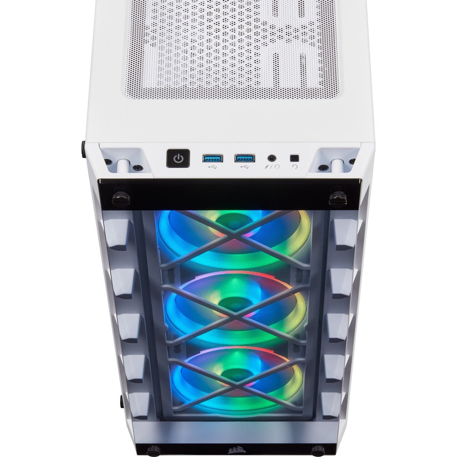 Boîtier intelligent ATX moyenne tour Corsair iCUE 465X RGB - Blanc CC-9011189-WW