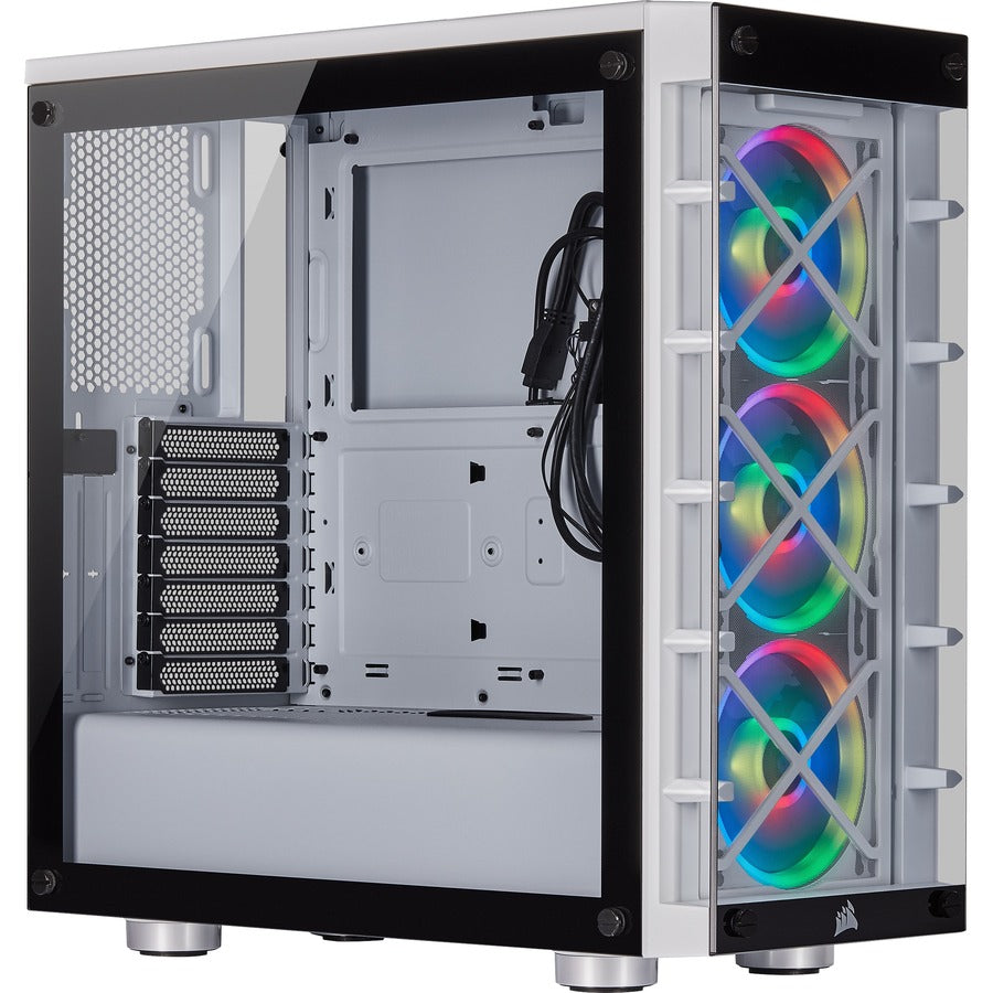 Boîtier intelligent ATX moyenne tour Corsair iCUE 465X RGB - Blanc CC-9011189-WW