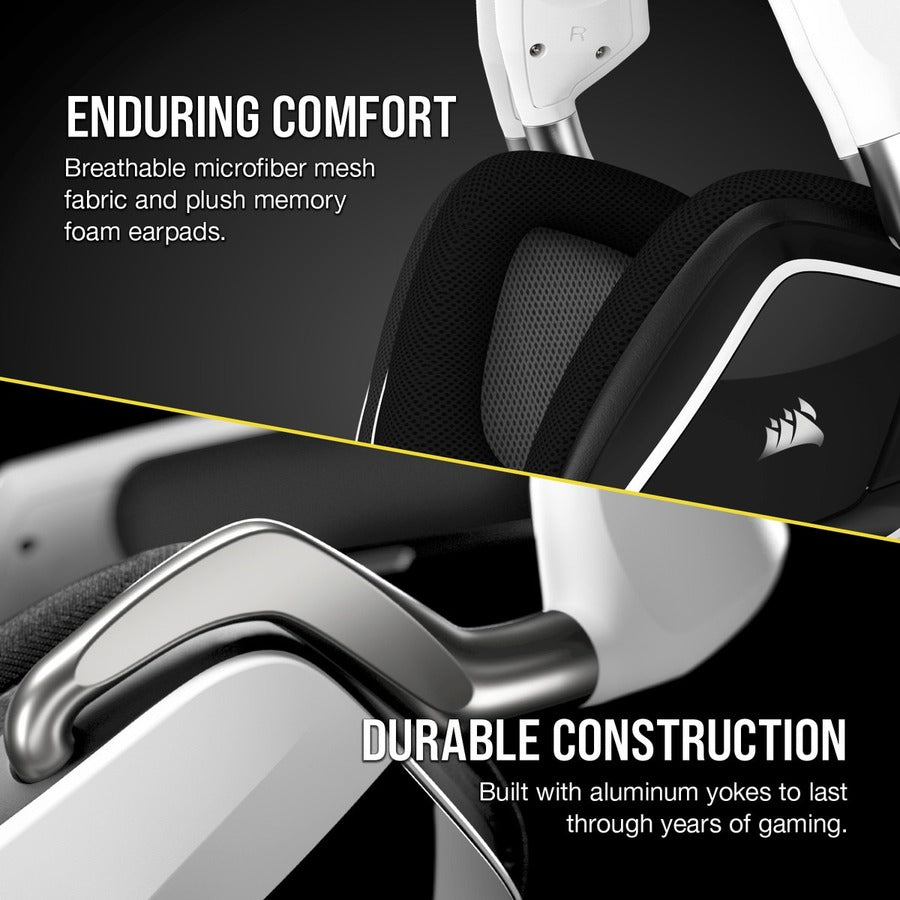 Corsair VOID RGB ELITE Casque de jeu sans fil haut de gamme avec son surround 7.1 - Blanc CA-9011202-NA